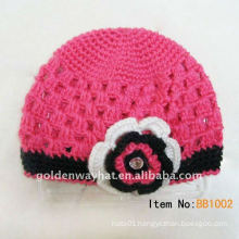 Girl beanie winter hat with flower for sale